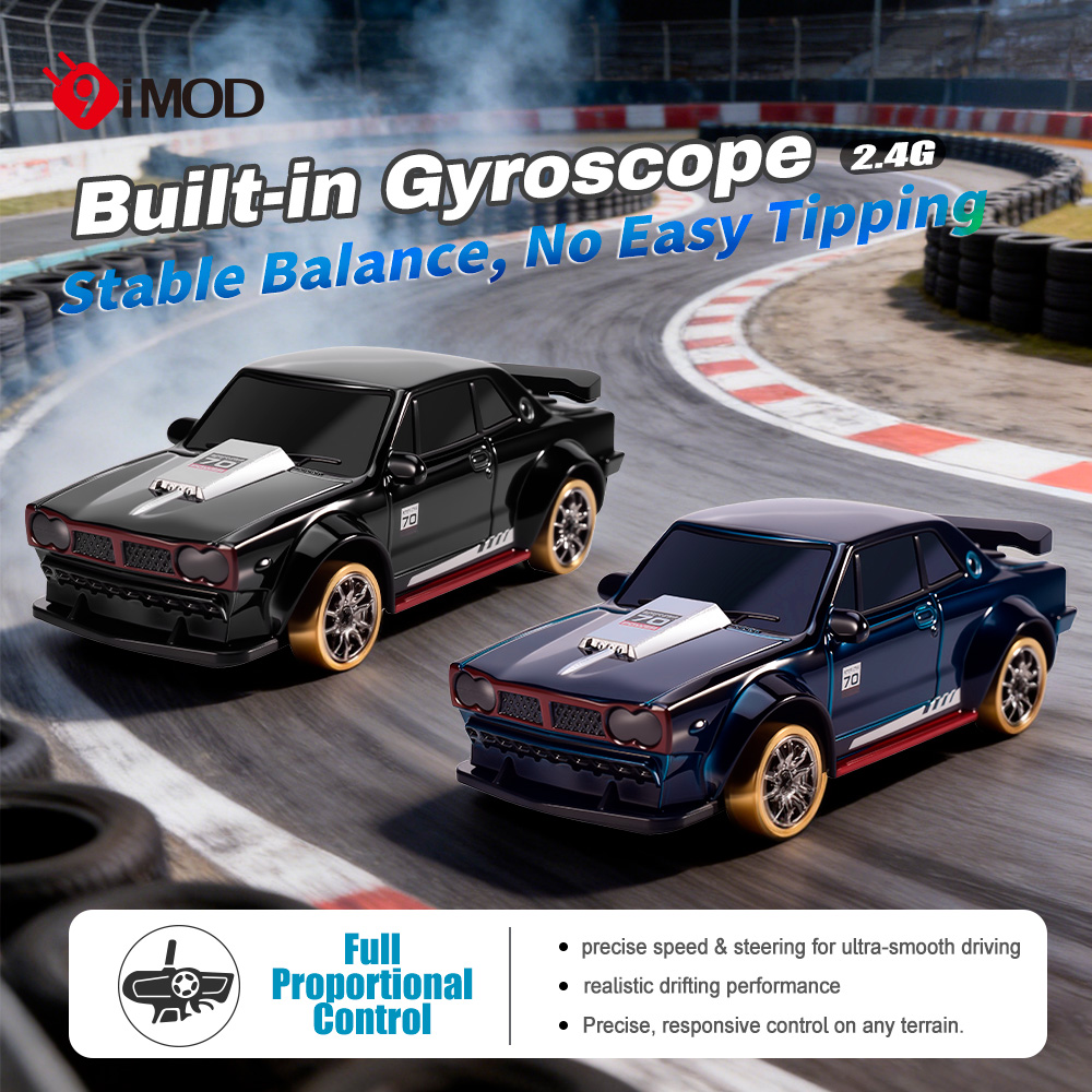 Drone Lidi Rc - 9IMOD 1/64 RCドリフトカー 2.4G 4WD フルプロポーショナルリモートコントロールカー