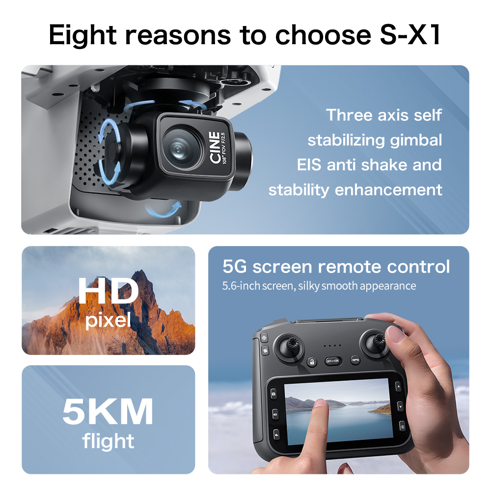 レノボ S-X1 ドローン 8K HD プロフェッショナル  - Drone Rc Remote Control のレビューと価格